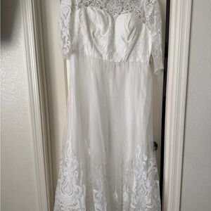 Elegant White Lace Women Dress